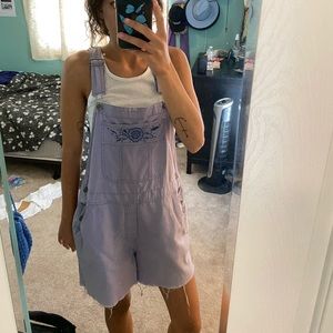 Vintage lavender short overalls